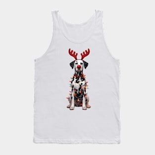 Christmas Red Nose Dalmatian Dog Tank Top